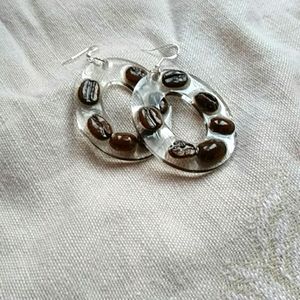 Coffee Bean Hoop Earrings